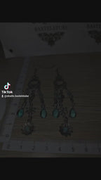 Lange Ohrringe in türkis und silber, Orhaken aus 316 Edelstahl