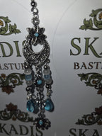 Lange Ohrringe in türkis und silber, Orhaken aus 316 Edelstahl