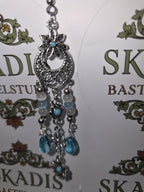 Lange Ohrringe in türkis und silber, Orhaken aus 316 Edelstahl