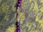 Perlenkette mit Glasherz und Glassperlen in lila