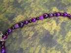 Perlenkette mit Glasherz und Glassperlen in lila