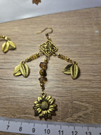 Goldige Ohrringe mit Sonnenblumen