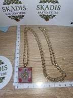 Kette mit Amulett Blüte Schmetterling